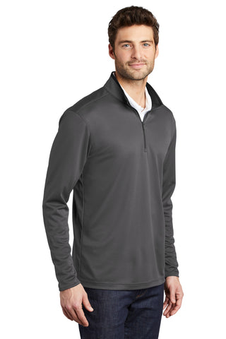 Port Authority Silk Touch Performance 1/4-Zip (Steel Grey/ Black)