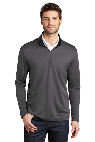 Port Authority Silk Touch Performance 1/4-Zip (Steel Grey/ Black)