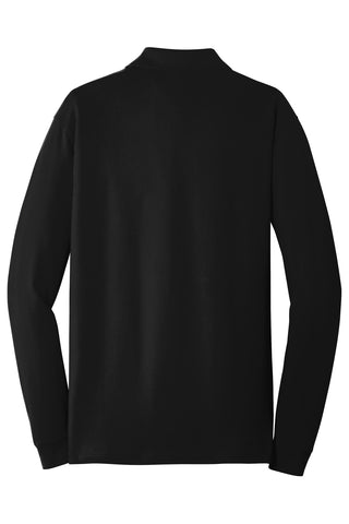 Port Authority EZCotton Long Sleeve Polo (Black)