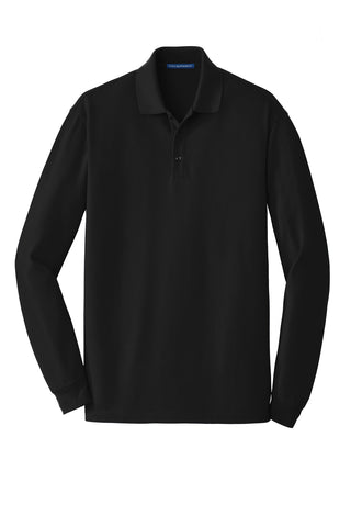 Port Authority EZCotton Long Sleeve Polo (Black)