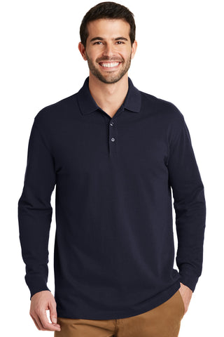 Port Authority EZCotton Long Sleeve Polo (Navy)