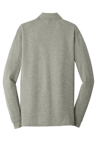 Port Authority EZCotton Long Sleeve Polo (Oxford Heather)