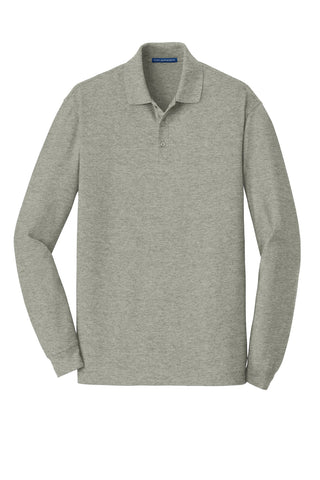 Port Authority EZCotton Long Sleeve Polo (Oxford Heather)