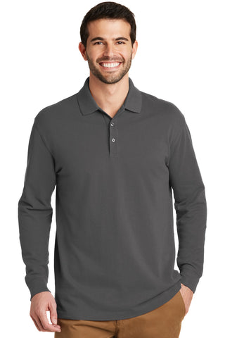 Port Authority EZCotton Long Sleeve Polo (Sterling Grey)