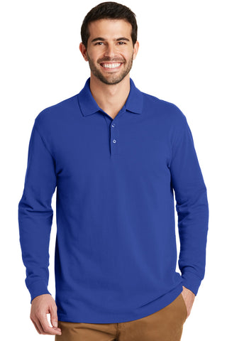 Port Authority EZCotton Long Sleeve Polo (True Royal)