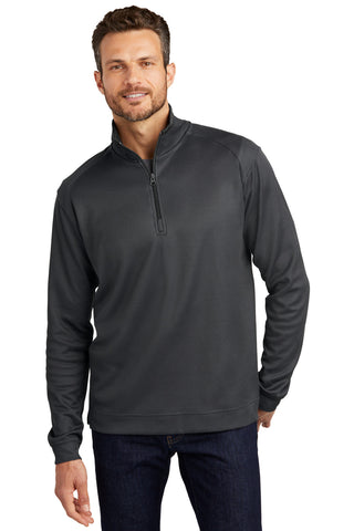 Port Authority Vertical Texture 1/4-Zip Pullover (Iron Grey/ Black)