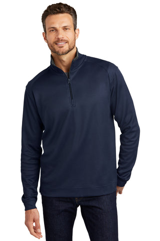 Port Authority Vertical Texture 1/4-Zip Pullover (True Navy/ Iron Grey)