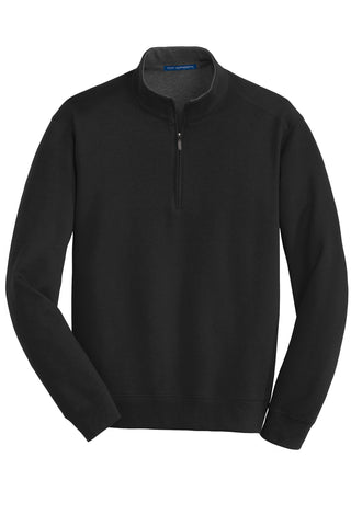 Port Authority Interlock 1/4-Zip (Deep Black/ Charcoal Heather)