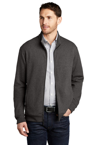 Port Authority Interlock Full-Zip (Charcoal Heather/ Medium Heather Grey)