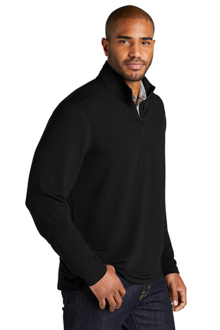 Port Authority Microterry 1/4-Zip Pullover (Deep Black)