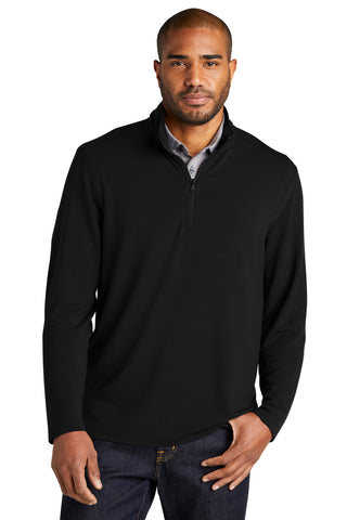 Port Authority Microterry 1/4-Zip Pullover (Deep Black)