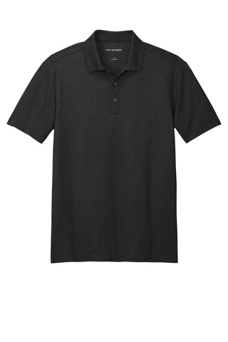 Port Authority Fine Pique Blend Polo (Black Heather)