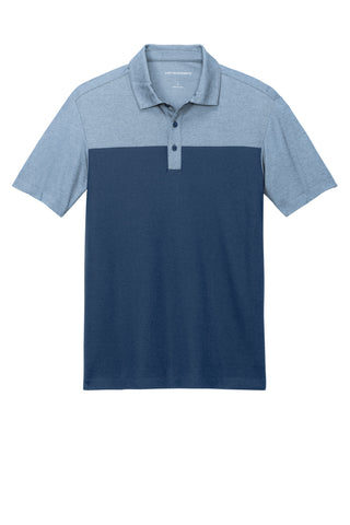 Port Authority Fine Pique Blend Blocked Polo (Aegean Blue/ Aegean Blue Heather)