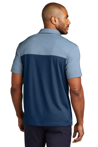 Port Authority Fine Pique Blend Blocked Polo (Aegean Blue/ Aegean Blue Heather)