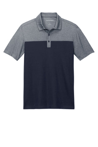 Port Authority Fine Pique Blend Blocked Polo (River Blue Navy/ River Blue Navy Heather)