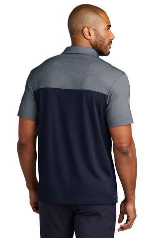 Port Authority Fine Pique Blend Blocked Polo (River Blue Navy/ River Blue Navy Heather)