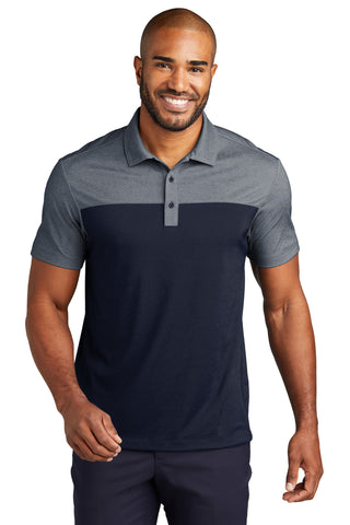 Port Authority Fine Pique Blend Blocked Polo (River Blue Navy/ River Blue Navy Heather)