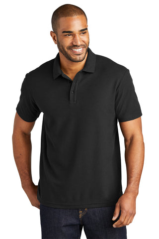 Port Authority C-FREE Cotton Blend Pique Polo (Black)