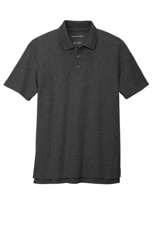 Port Authority C-FREE Cotton Blend Pique Polo (Charcoal Heather)