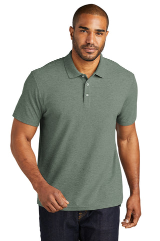 Port Authority C-FREE Cotton Blend Pique Polo (Dark Green Heather)