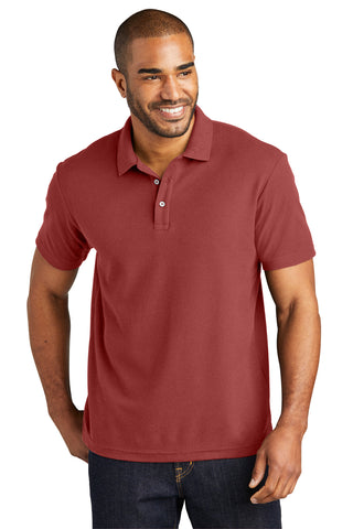 Port Authority C-FREE Cotton Blend Pique Polo (Garnet)