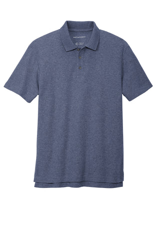 Port Authority C-FREE Cotton Blend Pique Polo (Navy Heather)