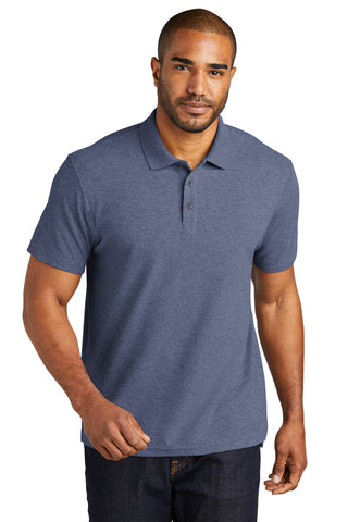 Port Authority C-FREE Cotton Blend Pique Polo (Navy Heather)