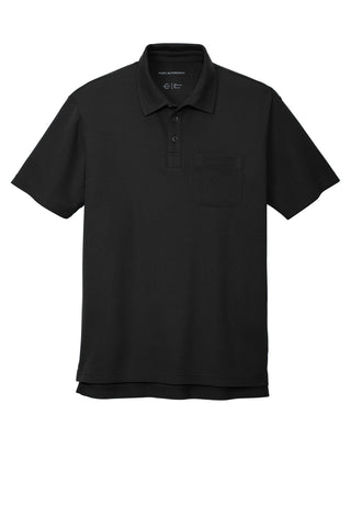 Port Authority C-FREE Cotton Blend Pique Pocket Polo (Black)