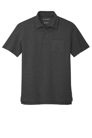 Port Authority C-FREE Cotton Blend Pique Pocket Polo (Charcoal Heather)