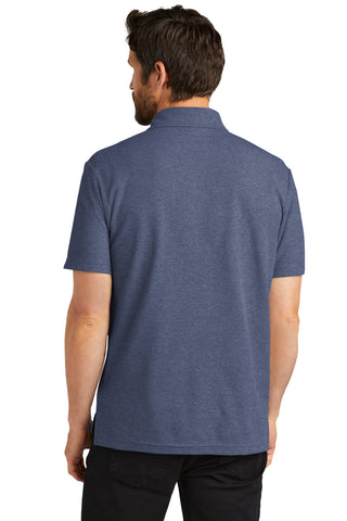 Port Authority C-FREE Cotton Blend Pique Pocket Polo (Navy Heather)