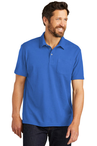 Port Authority C-FREE Cotton Blend Pique Pocket Polo (True Blue)