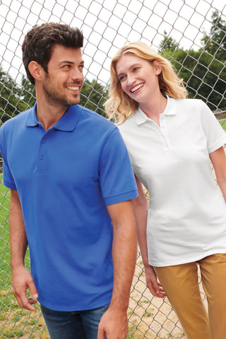 Port & Company Combed Ring Spun Pique Polo (White)