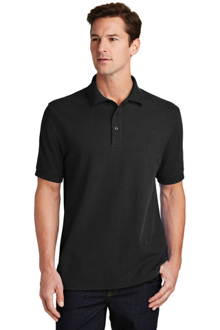 Port & Company Combed Ring Spun Pique Polo (Jet Black)