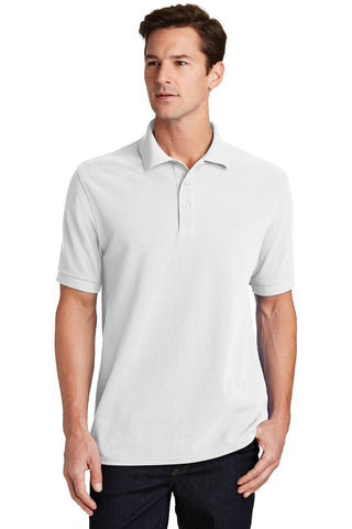 Port & Company Combed Ring Spun Pique Polo (White)