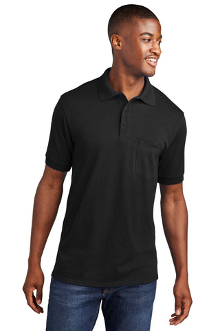 Port & Company Core Blend Jersey Knit Pocket Polo (Jet Black)