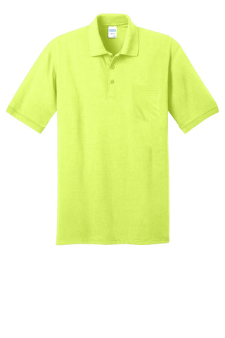 Port & Company Core Blend Jersey Knit Pocket Polo (Safety Green)