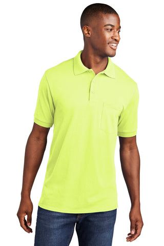 Port & Company Core Blend Jersey Knit Pocket Polo (Safety Green)