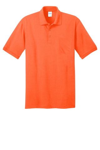 Port & Company Core Blend Jersey Knit Pocket Polo (Safety Orange)