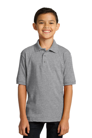 Port & Company Youth Core Blend Jersey Knit Polo (Athletic Heather)