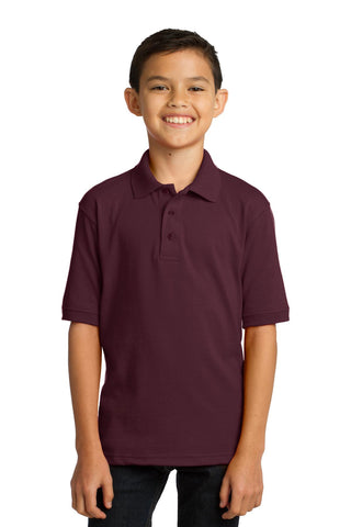 Port & Company Youth Core Blend Jersey Knit Polo (Athletic Maroon)