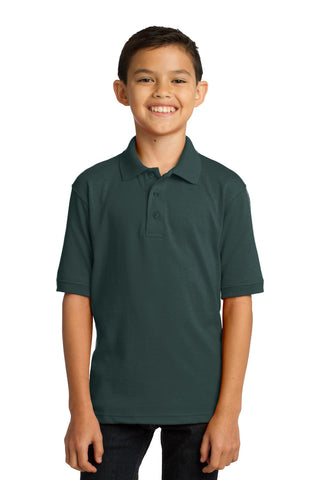 Port & Company Youth Core Blend Jersey Knit Polo (Dark Green)