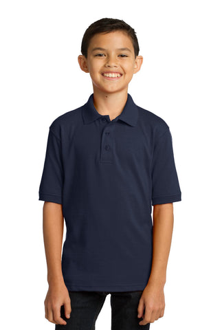 Port & Company Youth Core Blend Jersey Knit Polo (Deep Navy)