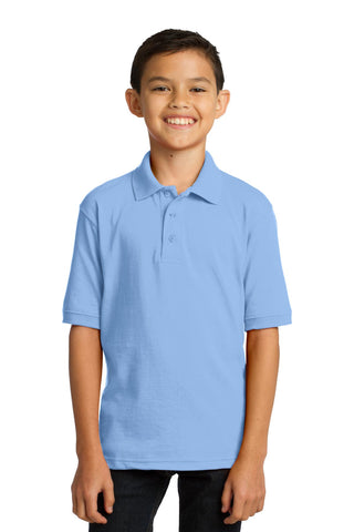 Port & Company Youth Core Blend Jersey Knit Polo (Light Blue)