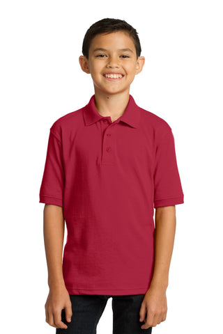 Port & Company Youth Core Blend Jersey Knit Polo (Red)