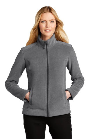 Port Authority Ladies Ultra Warm Brushed Fleece Jacket (Gusty Grey/ Sterling Grey)