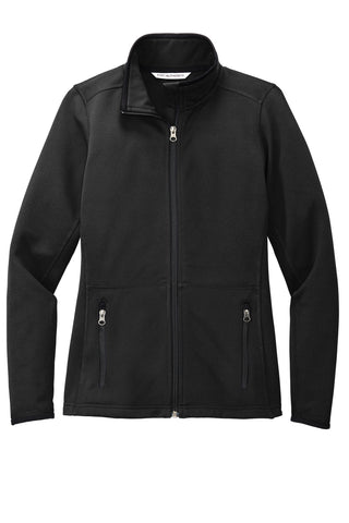 Port Authority Ladies Pique Fleece Jacket (Black)