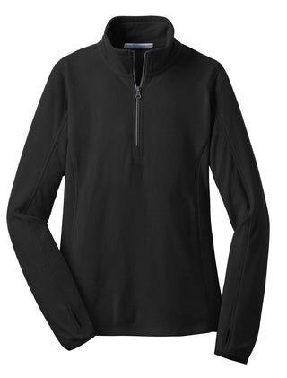 Port Authority Ladies Microfleece 1/2-Zip Pullover (Black)