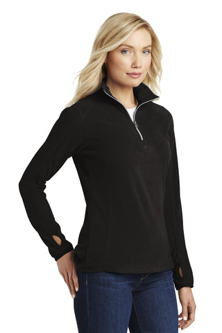 Port Authority Ladies Microfleece 1/2-Zip Pullover (Black)