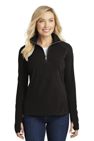 Port Authority Ladies Microfleece 1/2-Zip Pullover (Black)