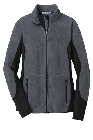 Port Authority Ladies R-Tek Pro Fleece Full-Zip Jacket (Charcoal Heather/ Black)